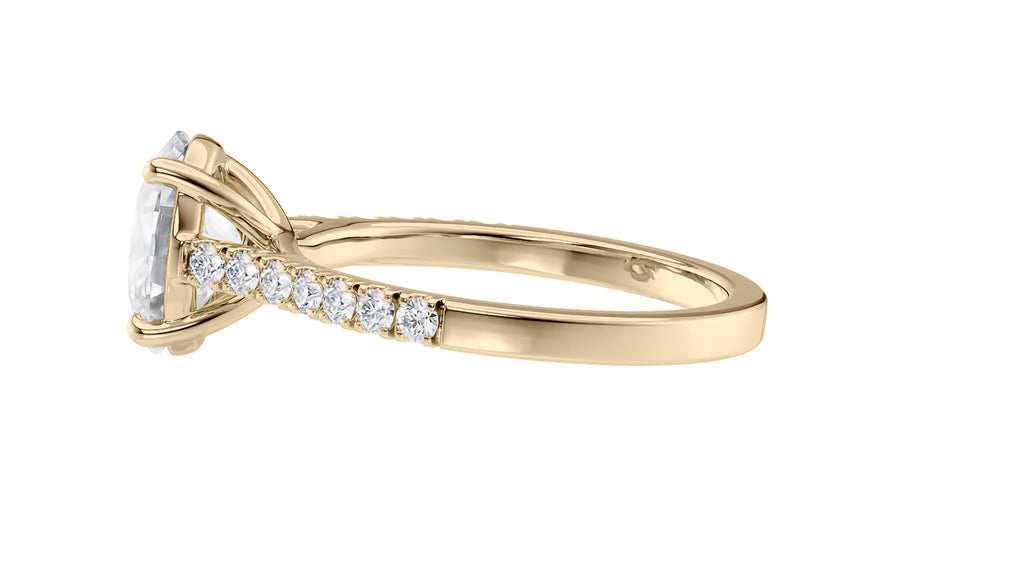 Oval Solitaire Classic Diamond Band Engagement Ring