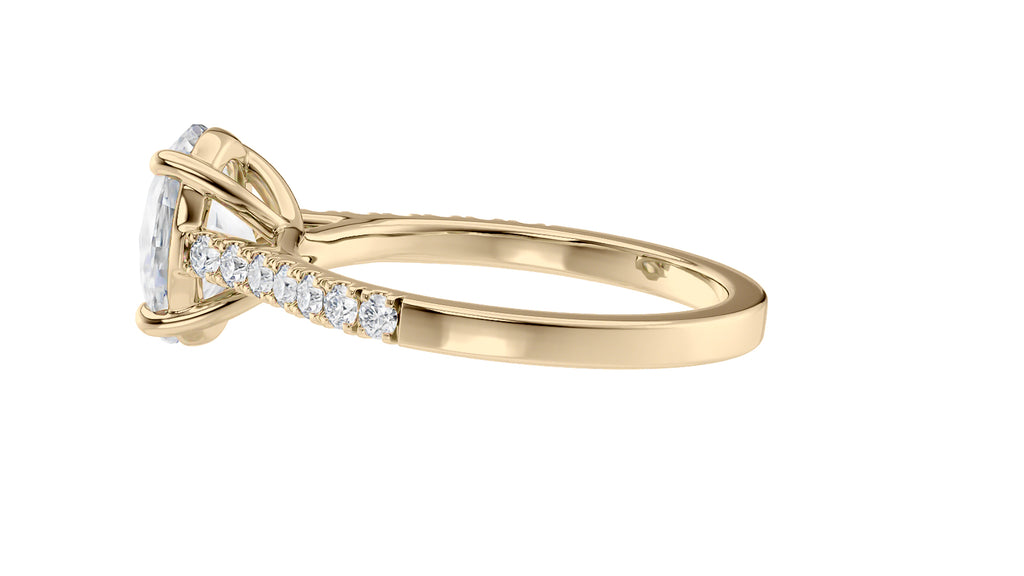 Oval Solitaire Classic Diamond Band Engagement Ring
