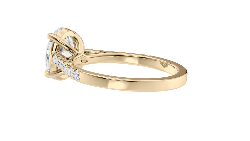 Oval Solitaire Classic Diamond Band Engagement Ring