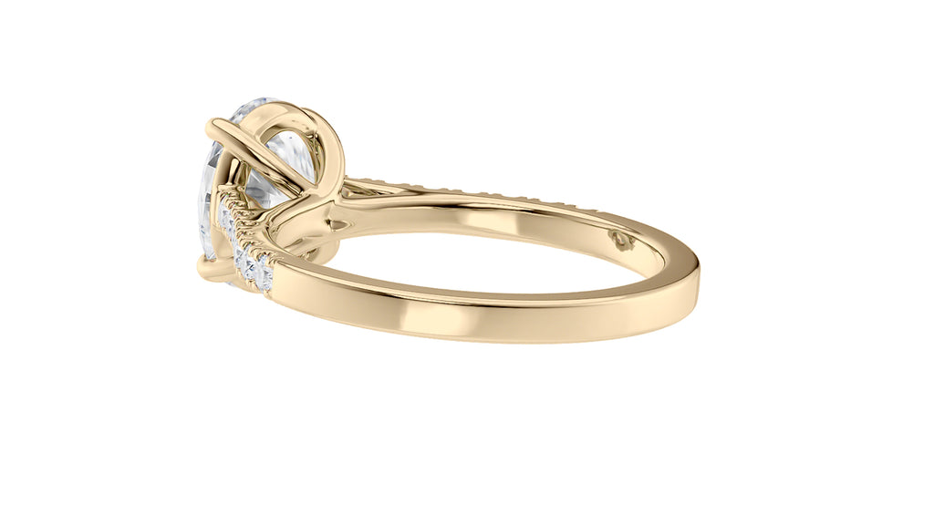 Oval Solitaire Classic Diamond Band Engagement Ring