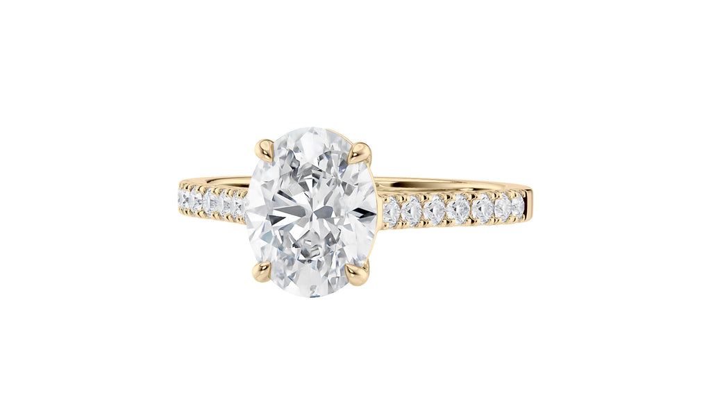 Oval Solitaire Classic Diamond Band Engagement Ring