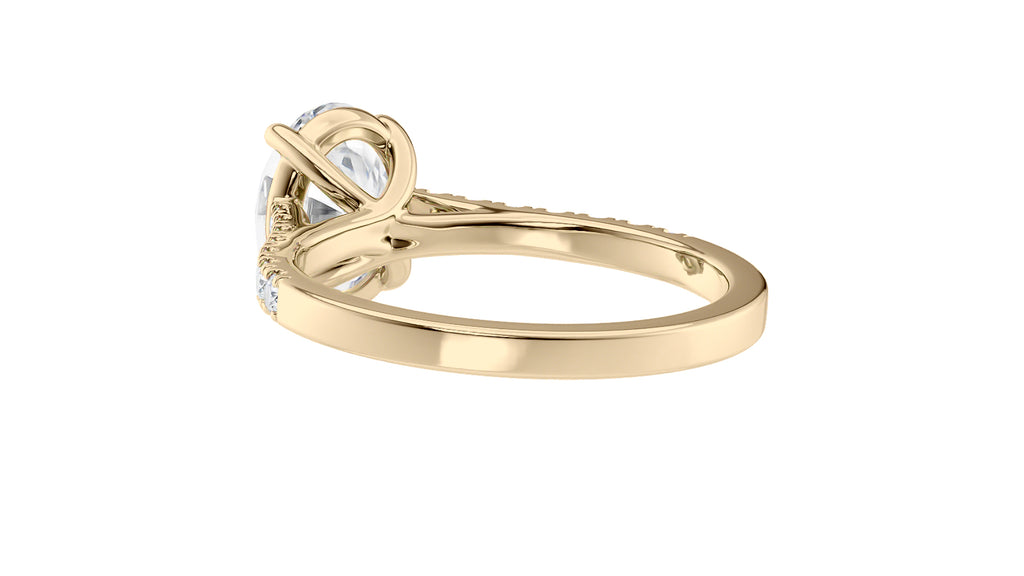 Oval Solitaire Classic Diamond Band Engagement Ring