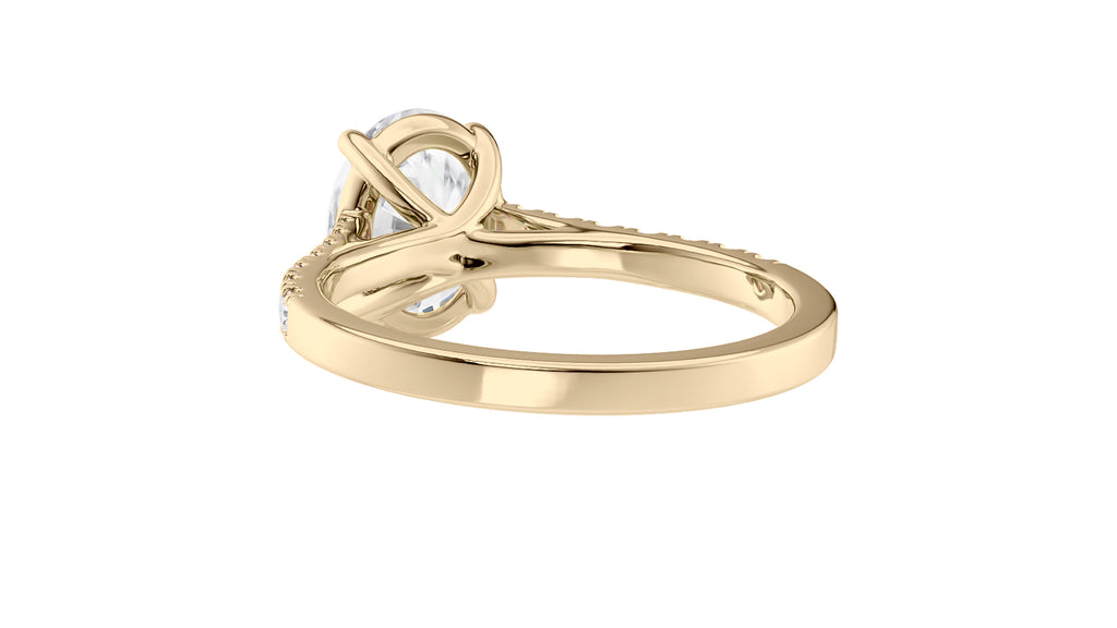 Oval Solitaire Classic Diamond Band Engagement Ring