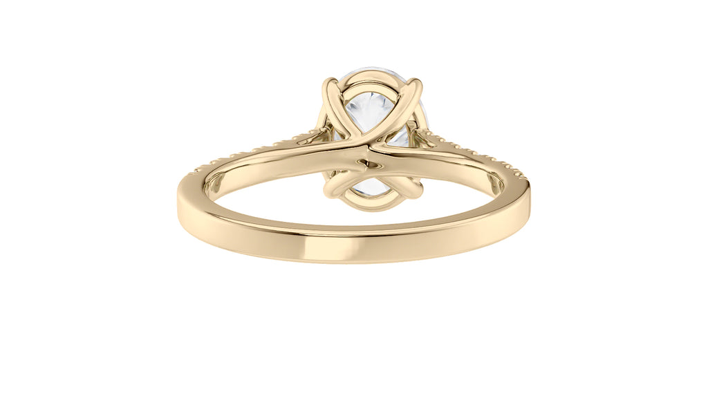 Oval Solitaire Classic Diamond Band Engagement Ring