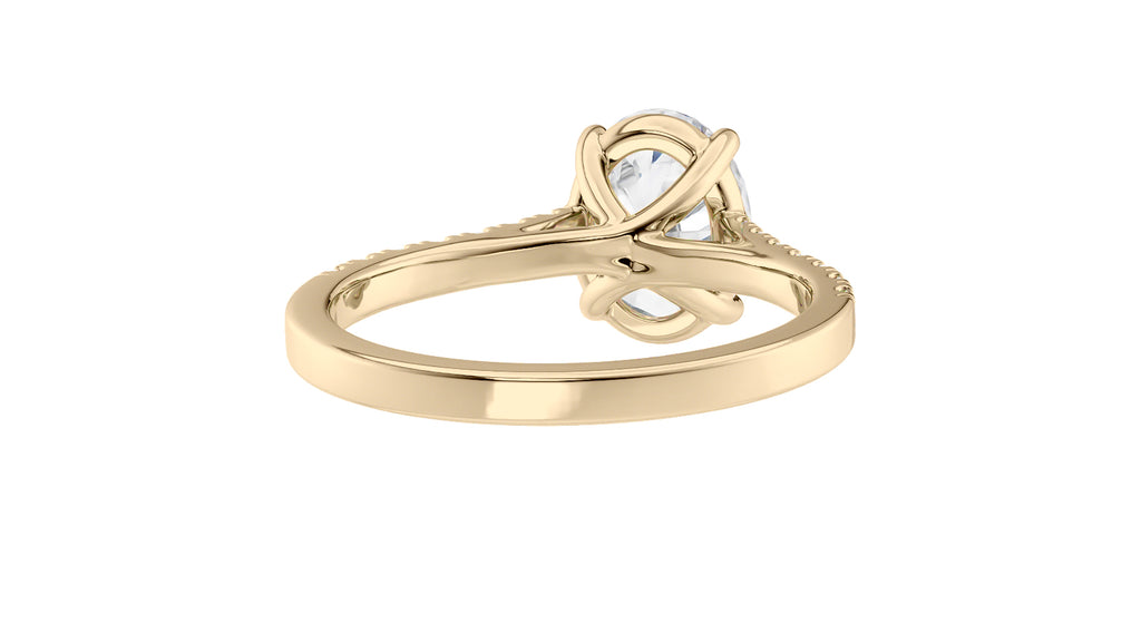 Oval Solitaire Classic Diamond Band Engagement Ring