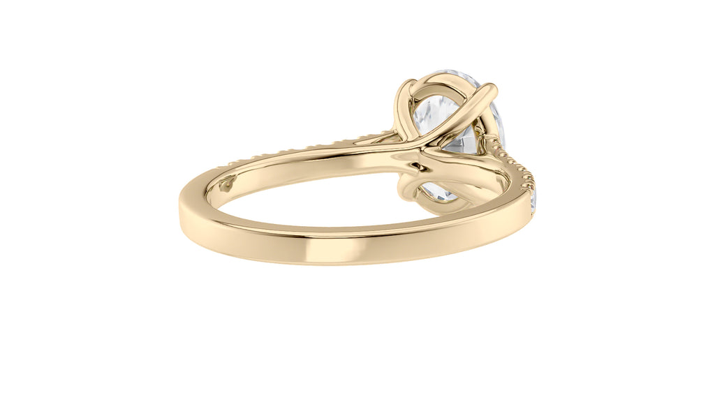 Oval Solitaire Classic Diamond Band Engagement Ring