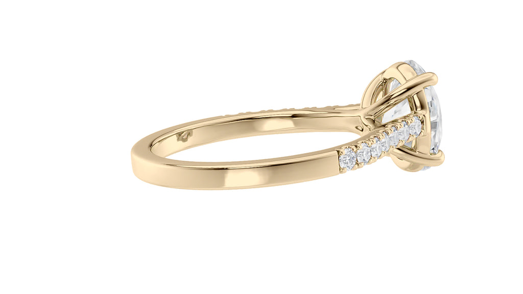 Oval Solitaire Classic Diamond Band Engagement Ring