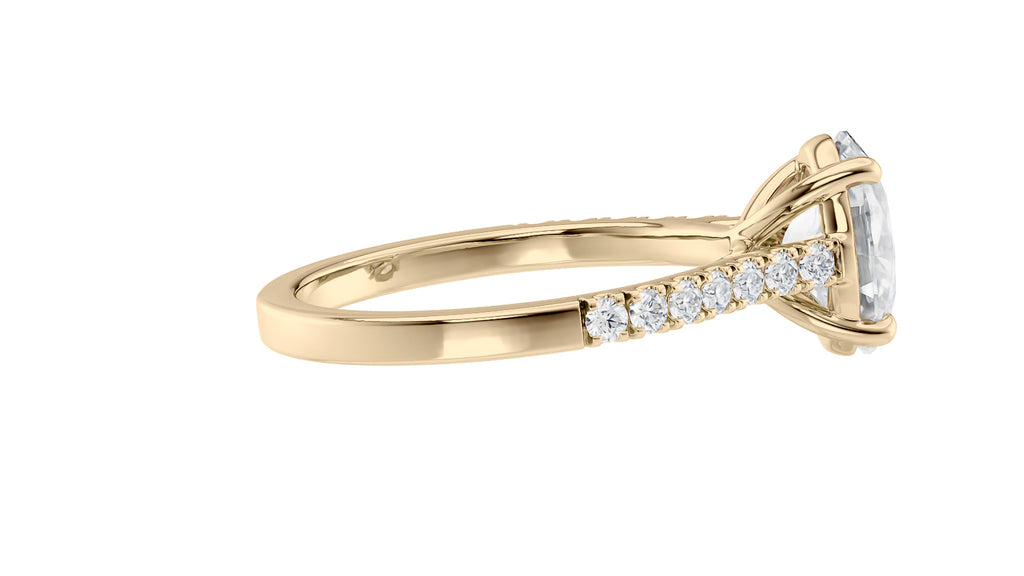 Oval Solitaire Classic Diamond Band Engagement Ring