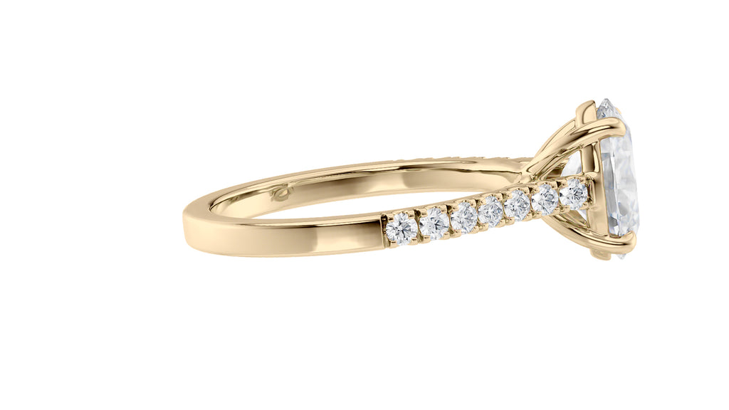 Oval Solitaire Classic Diamond Band Engagement Ring