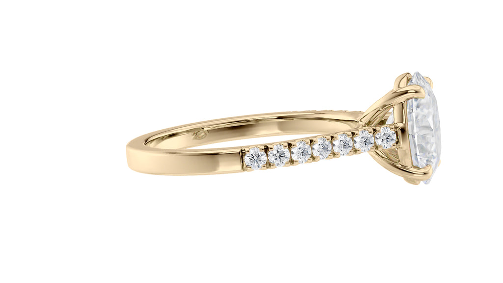 Oval Solitaire Classic Diamond Band Engagement Ring