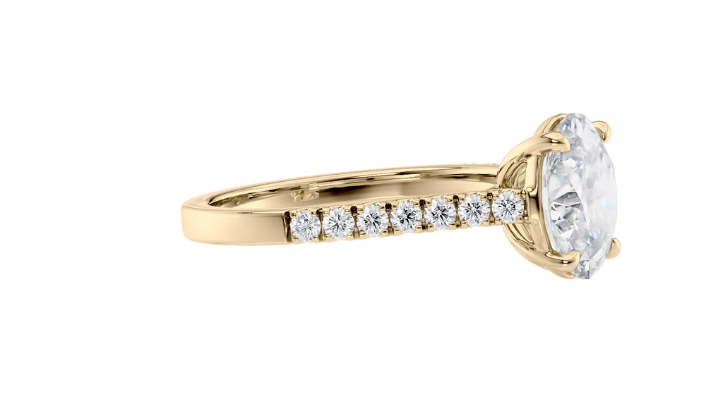 Oval Solitaire Classic Diamond Band Engagement Ring