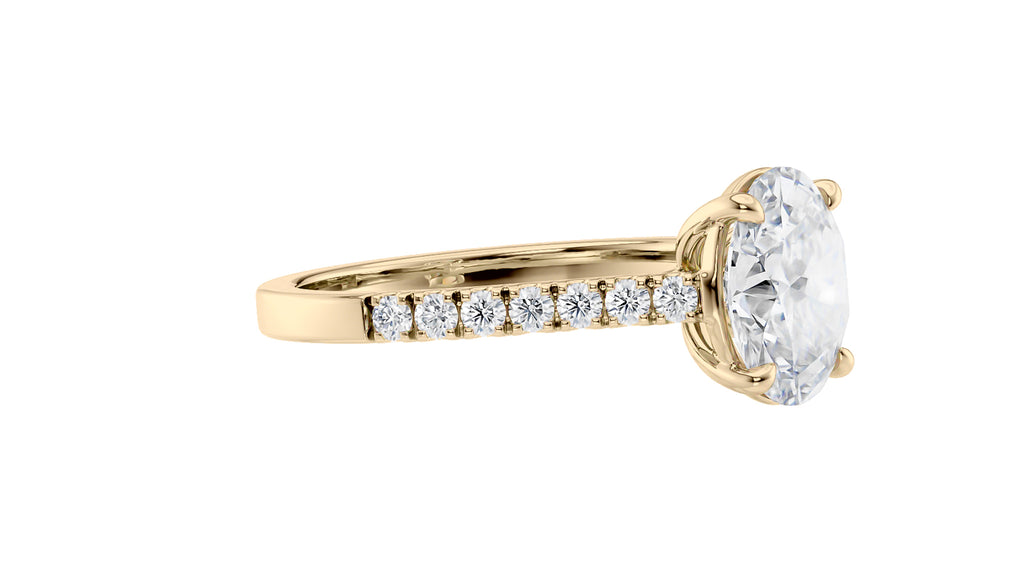 Oval Solitaire Classic Diamond Band Engagement Ring