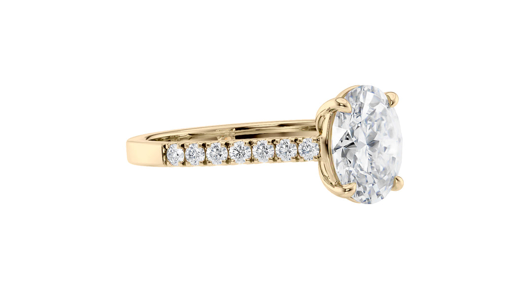 Oval Solitaire Classic Diamond Band Engagement Ring