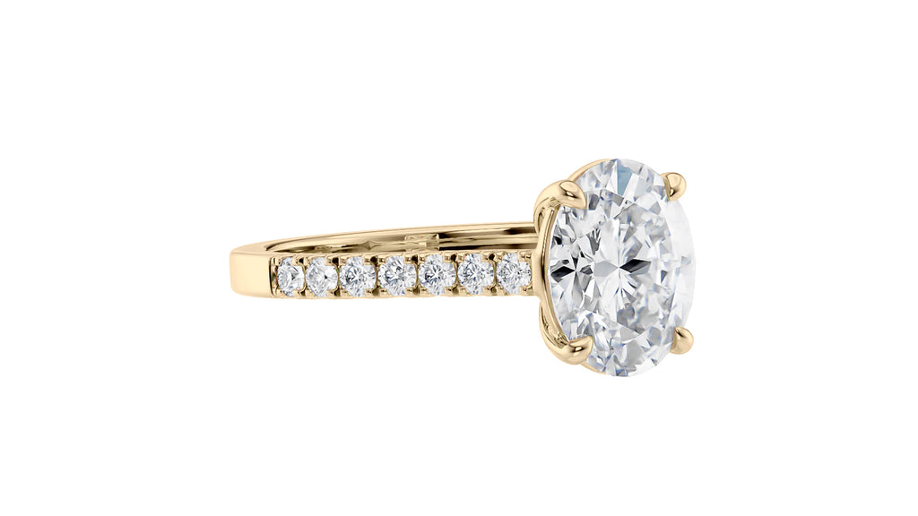Oval Solitaire Classic Diamond Band Engagement Ring