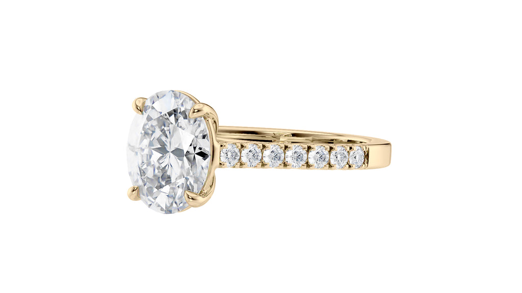 Oval Solitaire Classic Diamond Band Engagement Ring