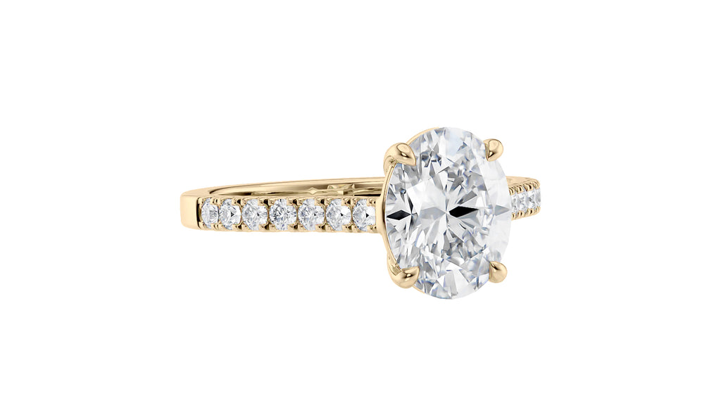 Oval Solitaire Classic Diamond Band Engagement Ring