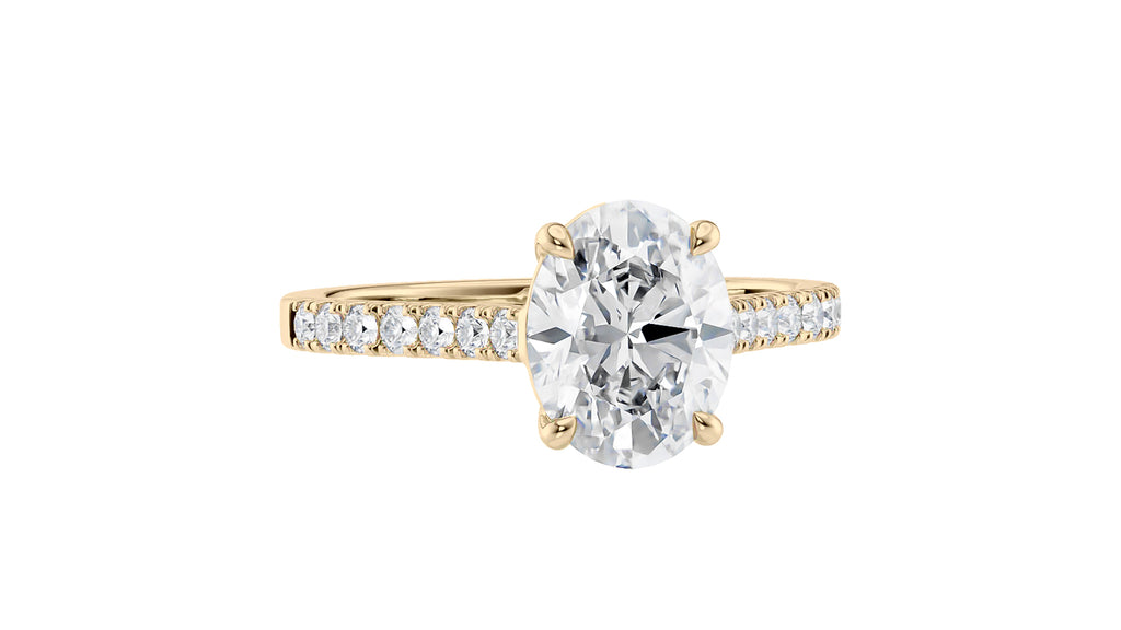 Oval Solitaire Classic Diamond Band Engagement Ring
