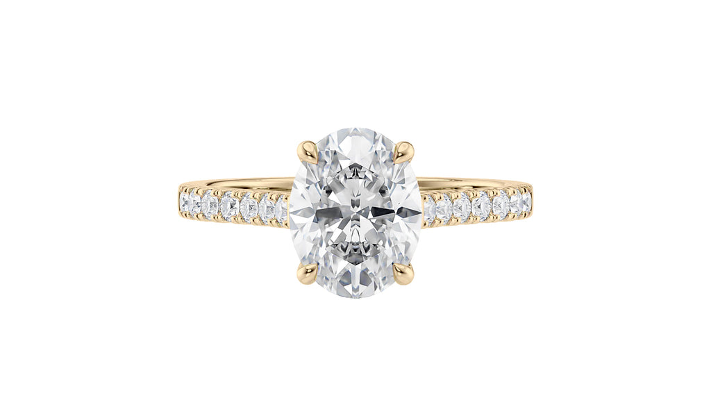 Oval Solitaire Classic Diamond Band Engagement Ring