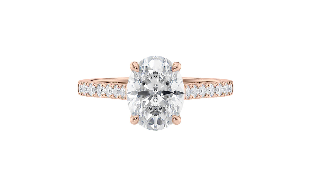 Oval Solitaire Classic Diamond Band Engagement Ring