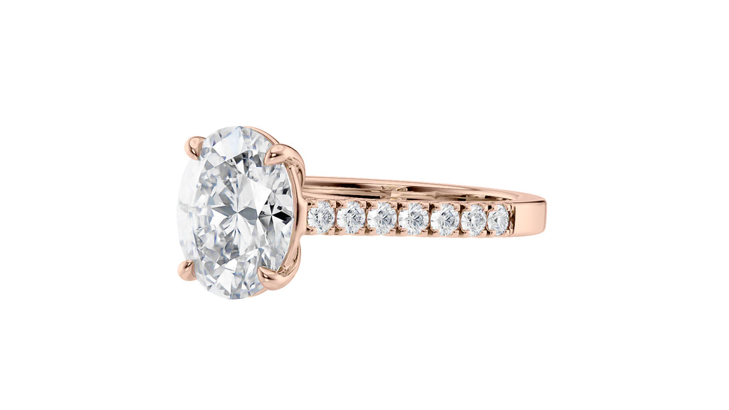 Oval Solitaire Classic Diamond Band Engagement Ring