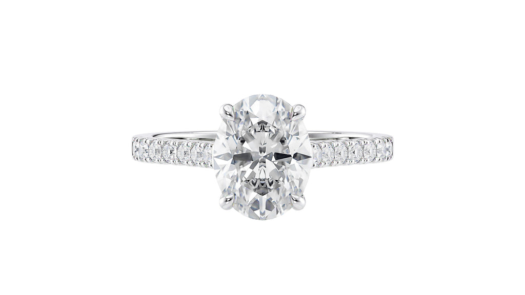 Oval Solitaire Classic Lab Grown Diamond Band Engagement Ring