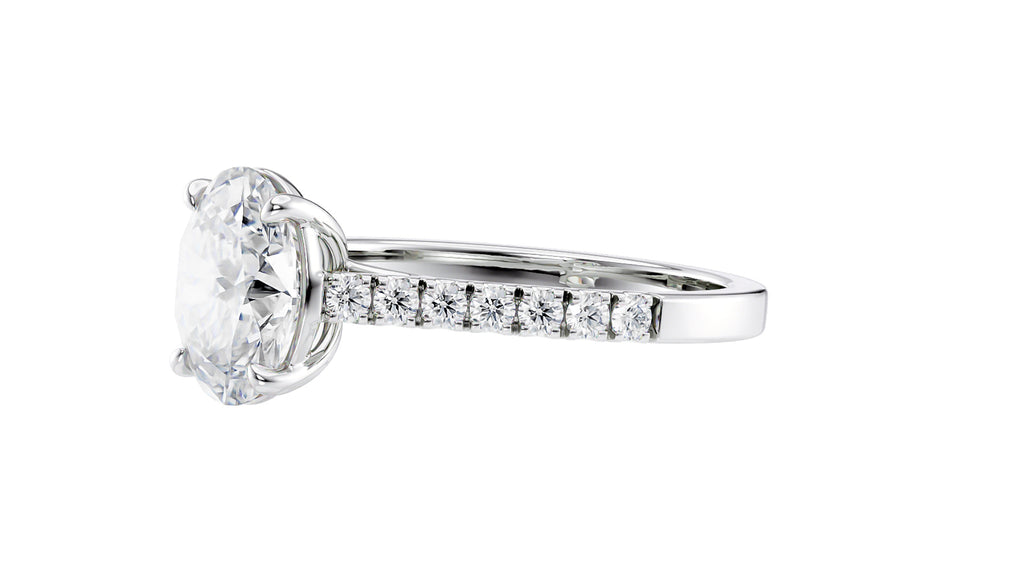 Oval Solitaire Classic Diamond Band Engagement Ring