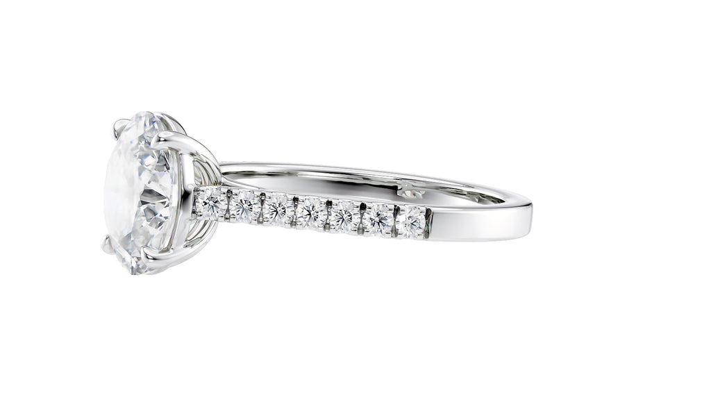 Oval Solitaire Classic Diamond Band Engagement Ring