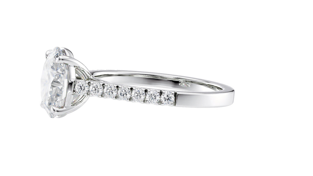 Oval Solitaire Classic Diamond Band Engagement Ring