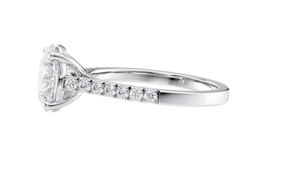 Oval Solitaire Classic Diamond Band Engagement Ring