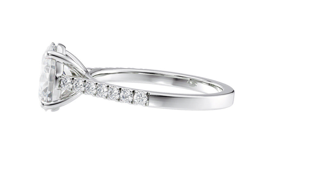 Oval Solitaire Classic Diamond Band Engagement Ring