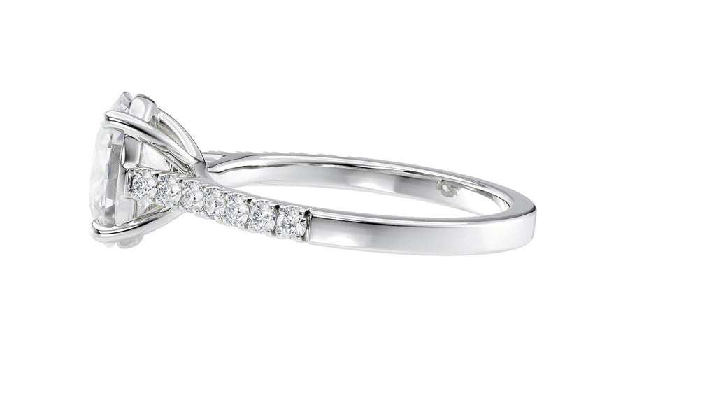 Oval Solitaire Classic Diamond Band Engagement Ring