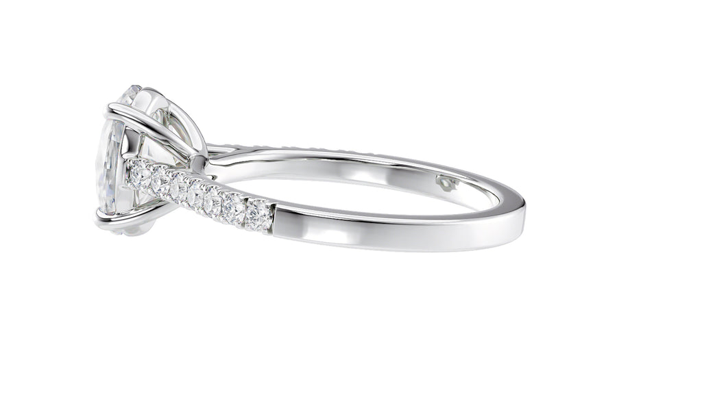 Oval Solitaire Classic Diamond Band Engagement Ring