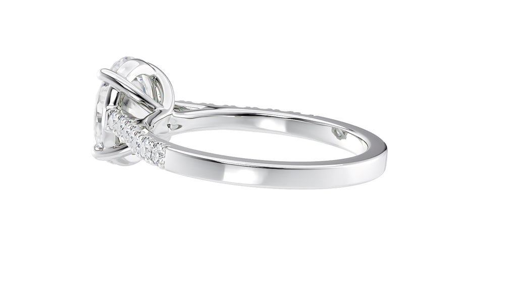 Oval Solitaire Classic Diamond Band Engagement Ring