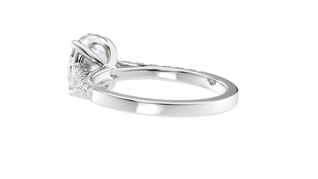 Oval Solitaire Classic Diamond Band Engagement Ring
