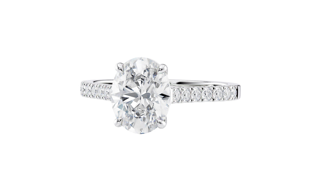 Oval Solitaire Classic Diamond Band Engagement Ring