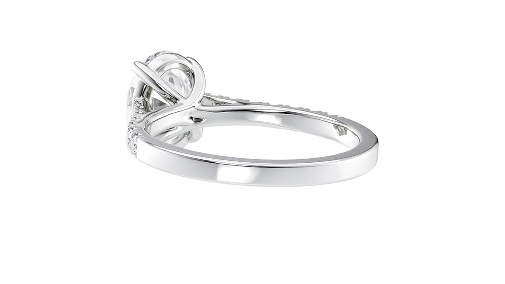 Oval Solitaire Classic Diamond Band Engagement Ring