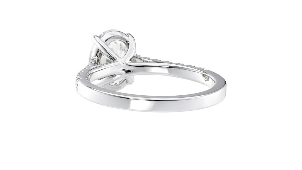 Oval Solitaire Classic Diamond Band Engagement Ring