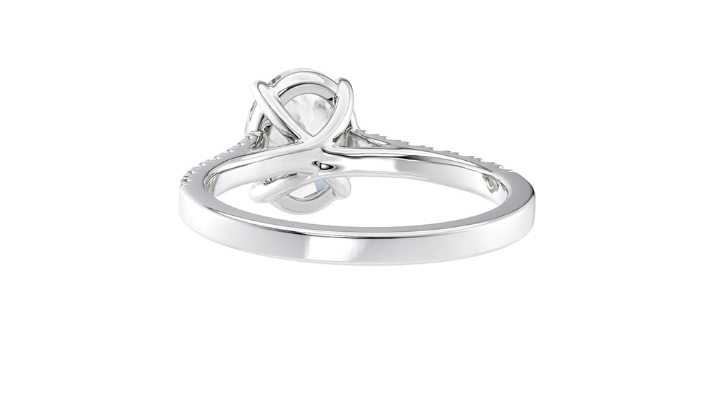 Oval Solitaire Classic Diamond Band Engagement Ring