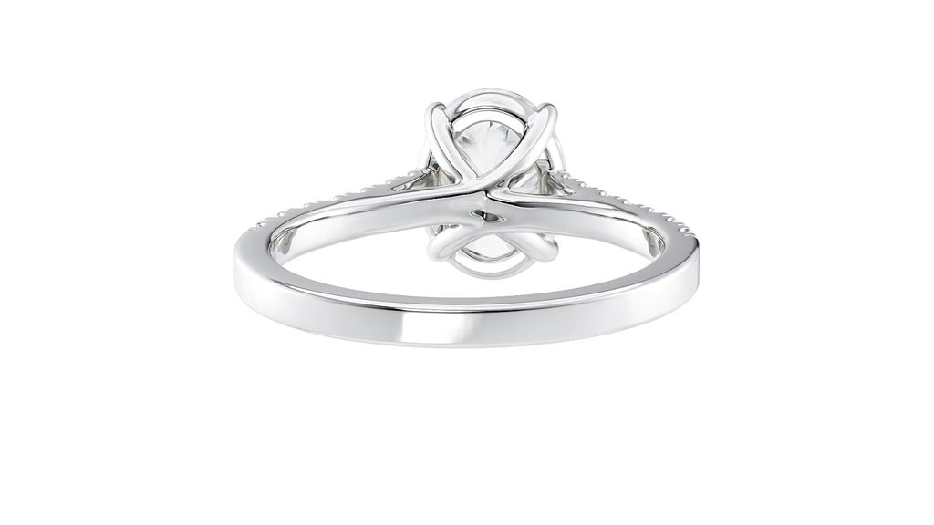 Oval Solitaire Classic Diamond Band Engagement Ring