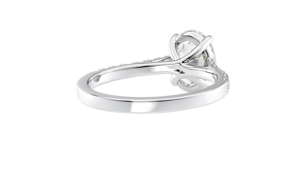 Oval Solitaire Classic Diamond Band Engagement Ring