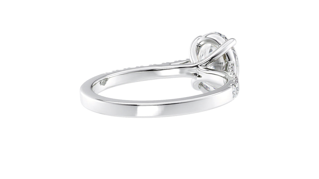 Oval Solitaire Classic Diamond Band Engagement Ring