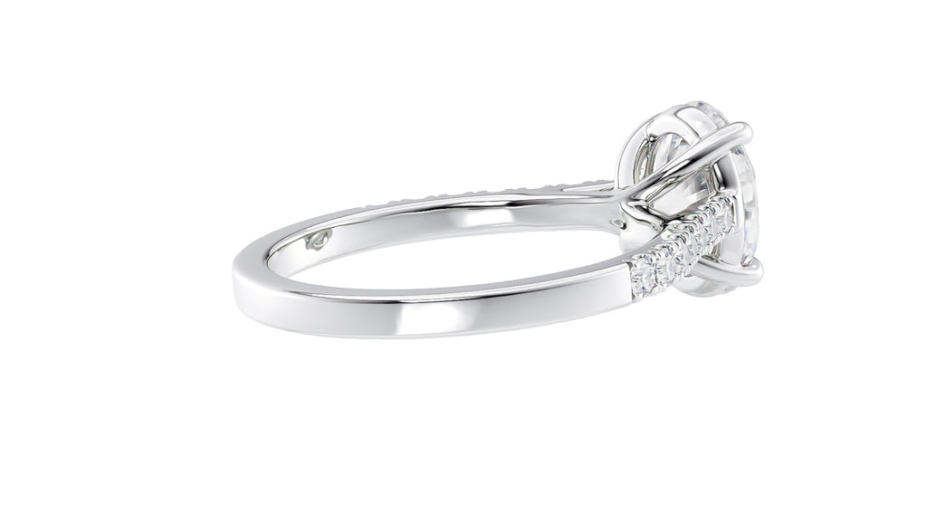 Oval Solitaire Classic Diamond Band Engagement Ring