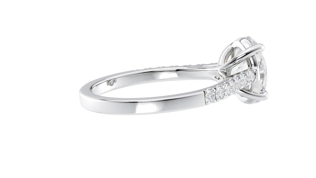 Oval Solitaire Classic Diamond Band Engagement Ring