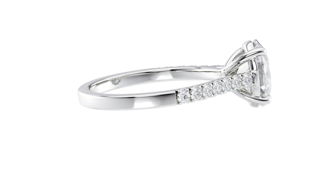 Oval Solitaire Classic Diamond Band Engagement Ring