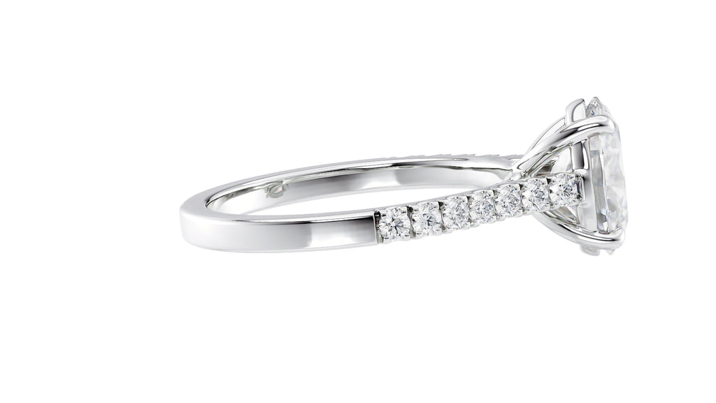 Oval Solitaire Classic Diamond Band Engagement Ring