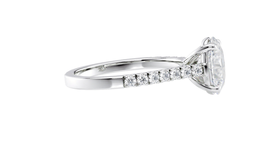 Oval Solitaire Classic Diamond Band Engagement Ring