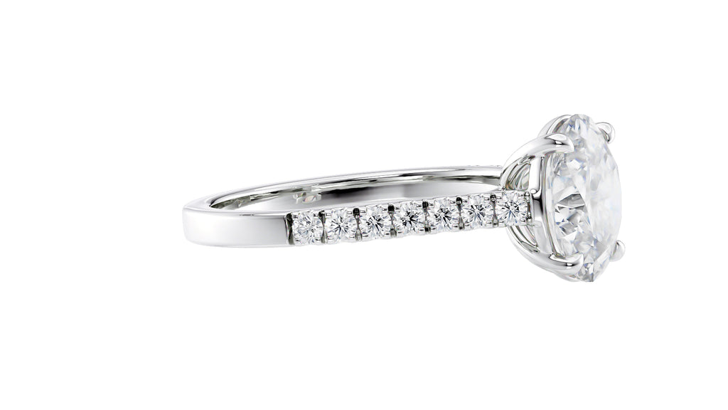 Oval Solitaire Classic Diamond Band Engagement Ring