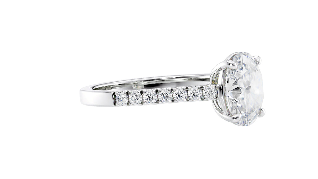 Oval Solitaire Classic Diamond Band Engagement Ring