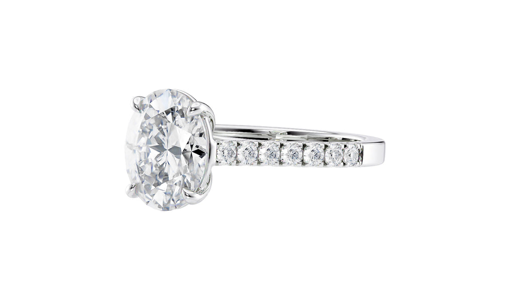 Oval Solitaire Classic Diamond Band Engagement Ring