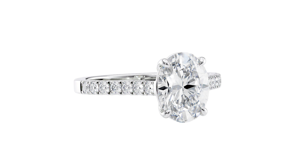 Oval Solitaire Classic Diamond Band Engagement Ring